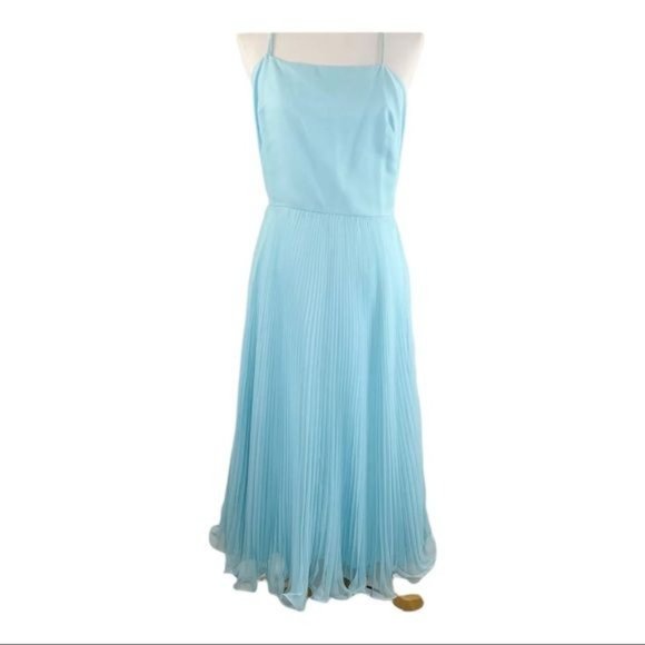 Miss Elliette California 60s Chiffon Dress and Cape VNTG Style 1948B Sky Blue 10 - Picture 4 of 13